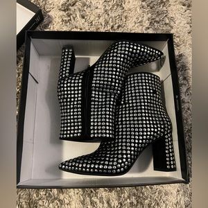 Inc black studded booties size 8 used